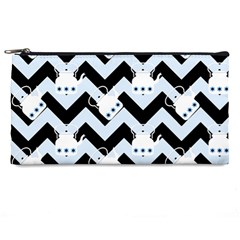 Blue Teapot Chevron Pencil Cases by snowwhitegirl