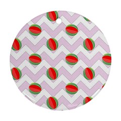 Watermelon Chevron Ornament (round) by snowwhitegirl