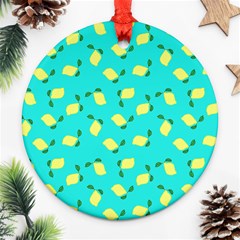 Lemons Blue Ornament (round) by snowwhitegirl