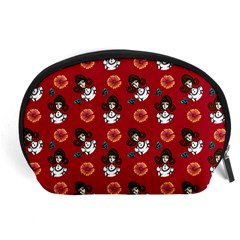 Girl With Dress Red Accessory Pouch (large) by snowwhitegirl