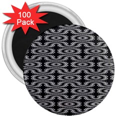 Monochrome Centipede Arabesque 3  Magnets (100 Pack) by linceazul