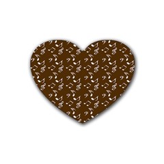 Brown Music Rubber Coaster (heart)  by snowwhitegirl