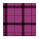 Violet Plaid Tile Coasters Front