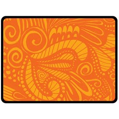 Pop Orange Fleece Blanket (large)  by ArtByAmyMinori