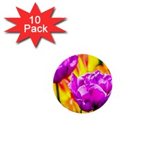 Violet Tulip Flowers 1  Mini Buttons (10 Pack)  by FunnyCow