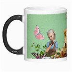 Cat And Butterflies Green Morph Mugs Left