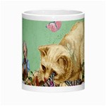 Cat And Butterflies Green Morph Mugs Center