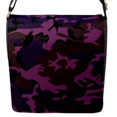 Camouflage Violet Flap Closure Messenger Bag (s) by snowwhitegirl