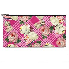 Retro Pets Plaid Pink Pencil Cases by snowwhitegirl