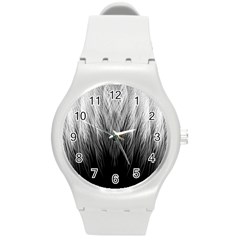 Feather Graphic Design Background Round Plastic Sport Watch (m) by Nexatart