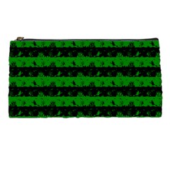 Alien Green And Black Halloween Nightmare Stripes  Pencil Cases by PodArtist