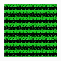 Monster Green And Black Halloween Nightmare Stripes  Medium Glasses Cloth (2-side) by PodArtist