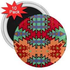 Misc Tribal Shapes                                               3  Magnet (10 Pack) by LalyLauraFLM