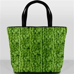 Knitted Wool Chain Green Bucket Bag Back