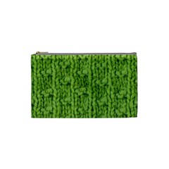 Knitted Wool Chain Green Cosmetic Bag (small) by vintage2030