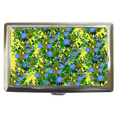 Blue Luminescent Roses Yellow Cigarette Money Case by snowwhitegirl