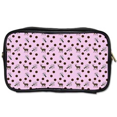 Pink Deer Pattern Toiletries Bag (two Sides) by snowwhitegirl