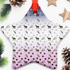 Ombre Deer Pattern Star Ornament (two Sides) by snowwhitegirl