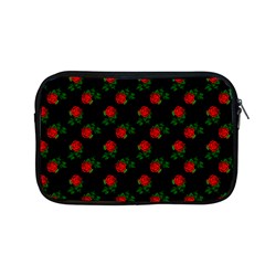 Red Roses Black Apple Macbook Pro 13  Zipper Case by snowwhitegirl