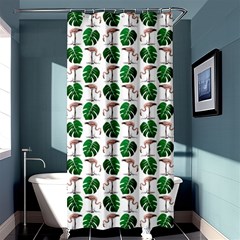 Flamingo Leaf Patttern Shower Curtain 36  X 72  (stall)  by snowwhitegirl