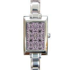 Ornamental Pink Black Rectangle Italian Charm Watch by snowwhitegirl