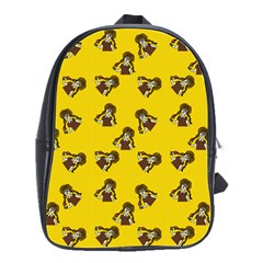 Girl With Popsicle Yello School Bag (large) by snowwhitegirl