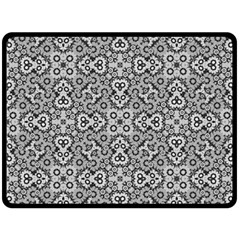 Geometric Stylized Floral Pattern Double Sided Fleece Blanket (large)  by dflcprints