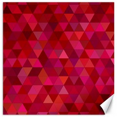 Maroon Dark Red Triangle Mosaic Canvas 20  X 20  by Sapixe