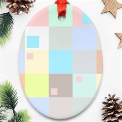 Pastel Diamonds Background Oval Ornament (two Sides) by Sapixe