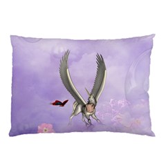 Cute Little Pegasus With Butterflies Pillow Case by FantasyWorld7