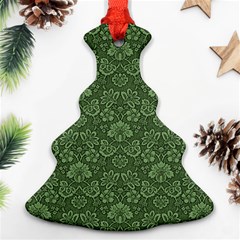 Damask Green Ornament (christmas Tree)  by vintage2030