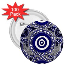 Aboriginal Art - Gathering 2 25  Buttons (100 Pack)  by hogartharts