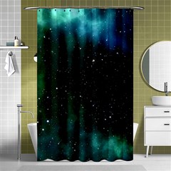 Galaxy Sky Blue Green Shower Curtain 48  X 72  (small)  by snowwhitegirl