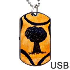 Ceramic Tree Smudge Dog Tag Usb Flash (one Side) by DeneWestUK