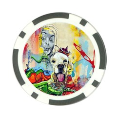 Wall Girl Dog Graphite Street Art Poker Chip Card Guard by Simbadda