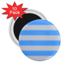 Bold Stripes Bright Blue Pattern 2 25  Magnets (10 Pack)  by BrightVibesDesign