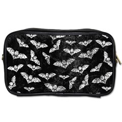 Vintage Halloween Bat Pattern Toiletries Bag (two Sides) by Valentinaart