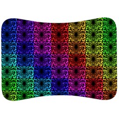 Rainbow Grid Form Abstract Velour Seat Head Rest Cushion by Simbadda