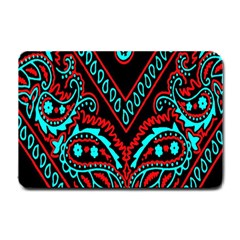 Blue And Red Bandana Small Doormat  by dressshop