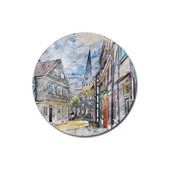 Altstadt Hattingen Ruhr Trail Rubber Round Coaster (4 Pack)  by Nexatart