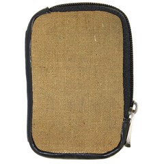 Burlap Coffee Sack Grunge Knit Look Compact Camera Leather Case by dressshop