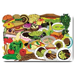 Eat Food Background Art Color Large Doormat  by Sapixe