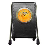 Orange Drink Splash Poster Pen Holder Desk Clock Front