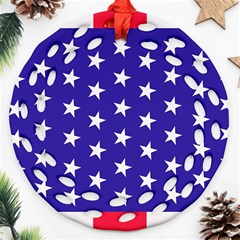 Day Independence July Background Round Filigree Ornament (two Sides) by Sapixe