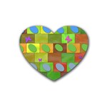 Easter Egg Happy Easter Colorful Heart Coaster (4 pack)  Front