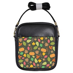 Thanksgiving Pattern Girls Sling Bag by Valentinaart