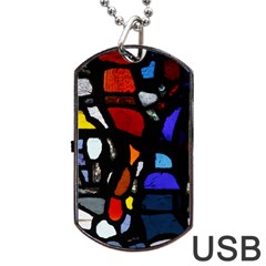 Art Bright Lead Glass Pattern Dog Tag Usb Flash (two Sides) by Sapixe