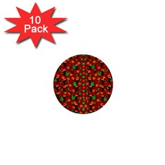 Christmas Time With Santas Helpers 1  Mini Buttons (10 Pack)  by pepitasart