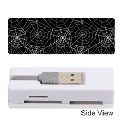 Pattern Spiderweb Halloween Gothic On Black Background Memory Card Reader (stick) by genx