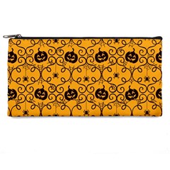 Pattern Pumpkin Spider Vintage Halloween Gothic Orange And Black Pencil Cases by genx